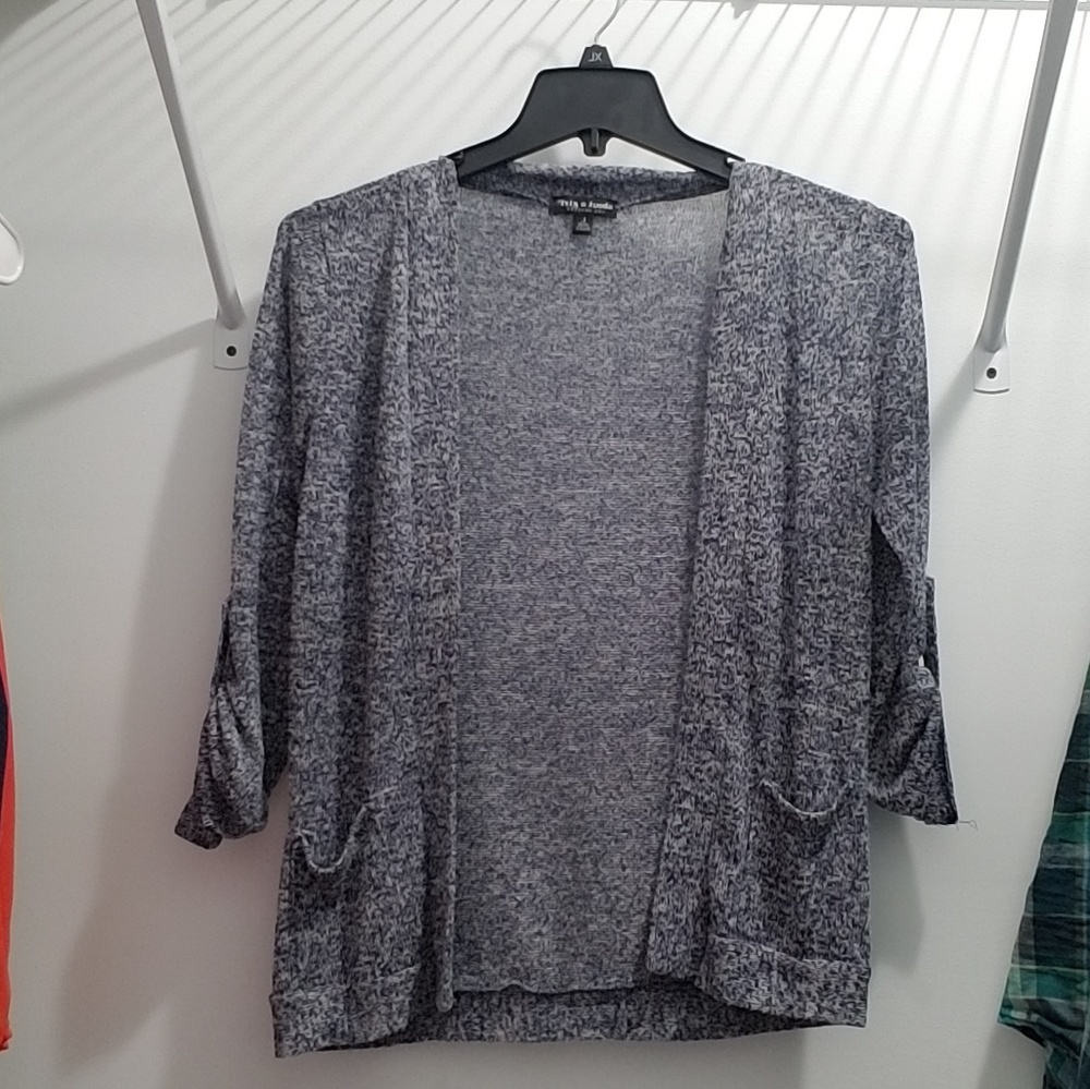 Navy/White Sweater Cardigan
